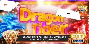 Giao diện bàn Dragon Tiger Hitclub với các ô cược và tỷ lệ